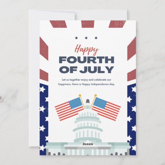 #HappyFourthOfJulyFlatHolidayCard Feestdagenkaart (Achterkant)