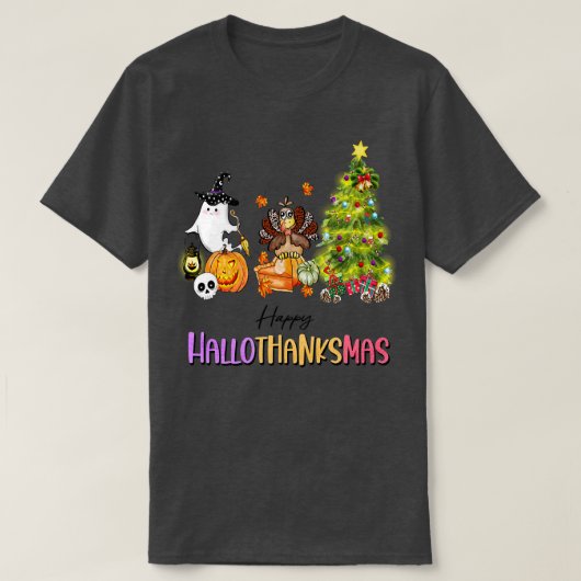 Happyhallothanksmas 9 t-shirt (Design voorkant)