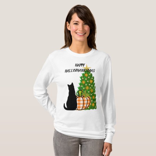 HAPPYHALLOTHANKSMAS-SHIRT T-SHIRT (Voorkant volledig)