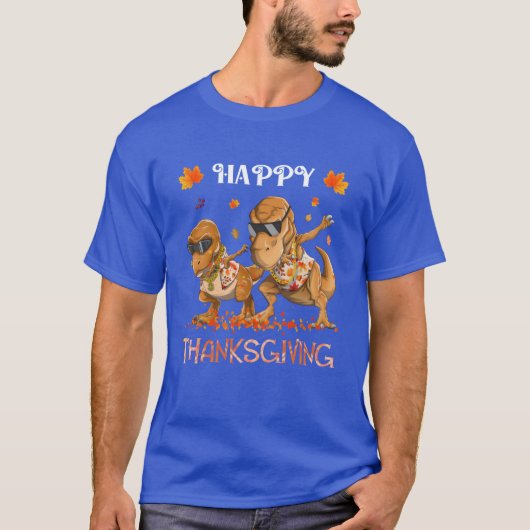 Happyhanksgiving Re Dinosaur Rapper Dabbing friend T-shirt (Voorkant)