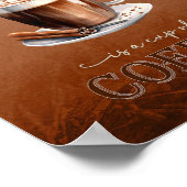 Happyness is een kopje koffie rustiek grappig Post Poster (Hoek)