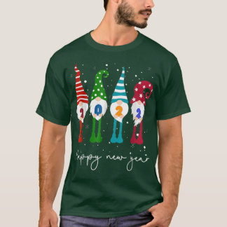 HappyNew Year 2022 Gnome Xmas-reeks - overeenstemm T-shirt