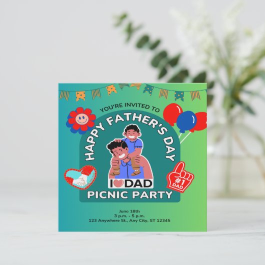 Happy's Vaderdag Kaart (Staand voorkant)