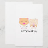 HappyWedding Briefpapier (Voorkant / Achterkant)