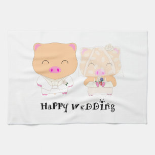 HappyWedding Theedoek