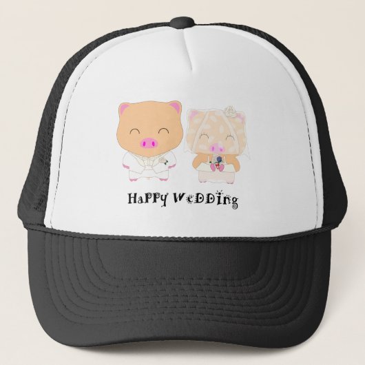HappyWedding Trucker Pet (Voorkant)