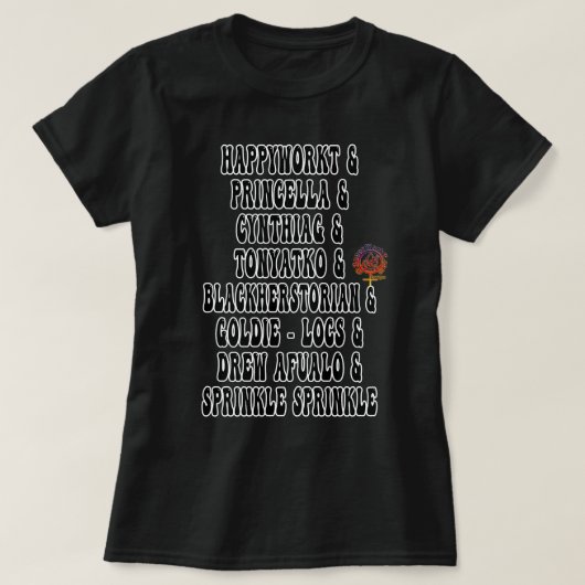 HappyWorkT 2023 FEMINISTISCHE KRIJGER QUEENS RETRO T-shirt (Design voorkant)