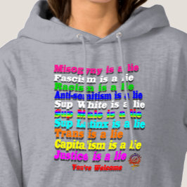 HappyWorkT FASCISME IS EEN LEUGEN, REGENBOOG MENSE Hoodie