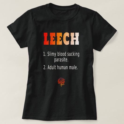 HappyWorkT LEECH DEFINITIE FEMINIST HALLOWEEN T-shirt (Design voorkant)