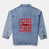 HappyWorkT VROUWEN FEMINISTISCH SYMBOOL HARTEN Denim Jacket (Achterkant)