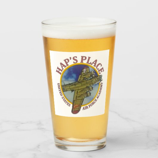 Hap's Place USAFA Beer Mok Glas (Voorkant gevuld)