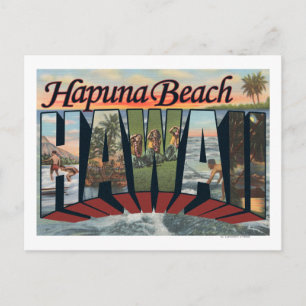 Hapuna Beach, Hawaii - grote letterscènes Briefkaart