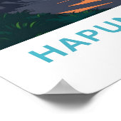 Hapuna Beach Hawaii Reisprint Poster (Hoek)