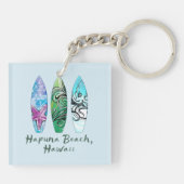 Hapuna Beach Hawaii Surfboards Sleutelhanger (Achterkant)