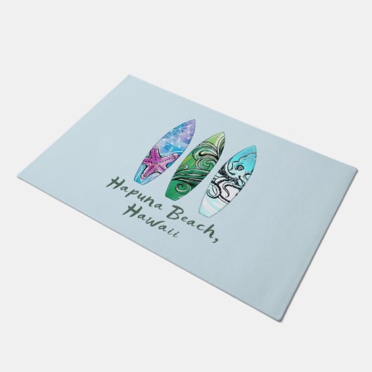 Hapuna Beach Hawaii Surfboards Voorste deur Mat (Schuin)
