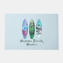Hapuna Beach Hawaii Surfboards Voorste deur Mat