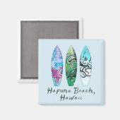 Hapuna Beach Hawaii Surfplanken Magneet (Voorkant / Achterkant)