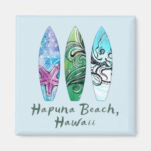 Hapuna Beach Hawaii Surfplanken Magneet