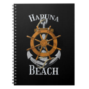 Hapuna Beach Hawaii Vacation Nautical Anchor Helm Notitieboek