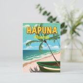 Hapuna Hawaïi reisposter Briefkaart (Staand voorkant)
