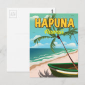 Hapuna Hawaïi reisposter Briefkaart (Voorkant / Achterkant)