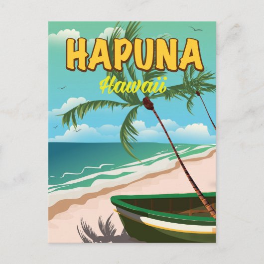 Hapuna Hawaïi reisposter Briefkaart (Voorkant)