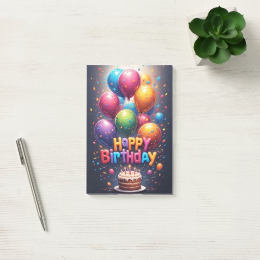Hapy Birthday Cake Post-It Notes (Kantoor)