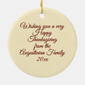 HAPY THANKSGIVING Philippians 4:19 Custom CREAM Keramisch Ornament (Achterkant)