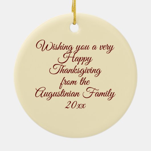 HAPY THANKSGIVING Philippians 4:19 Custom CREAM Keramisch Ornament (Achterkant)
