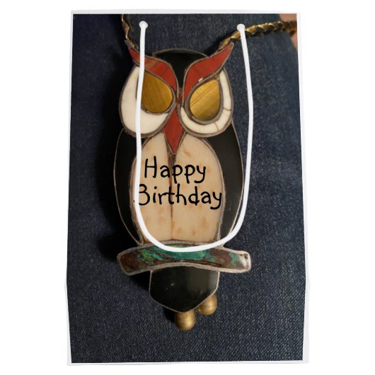 Hapyy Birthday Wise Owl Medium Cadeauzakje (Achterkant)