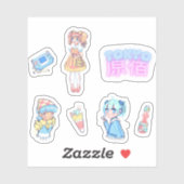 Harajuku Anime Girl Sticker (Vel)