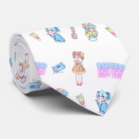 Harajuku Anime Girl Stropdas (Opgerold)
