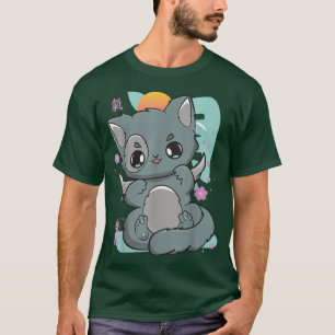 Harajuku Cat Gothic Sakura Kanji Anime Neko Angelc T-shirt