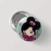 Harajuku Girl Ayaka Ronde Button 3,2 Cm (Voorkant /achterkant)