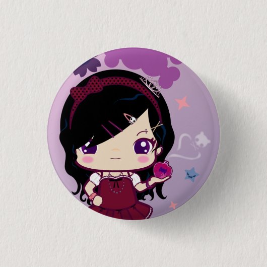 Harajuku Girl Mayumi Ronde Button 3,2 Cm (Voorkant)