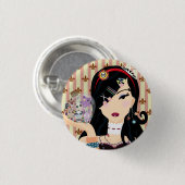 Harajuku Girl Mayumi Ronde Button 3,2 Cm (Voorkant /achterkant)