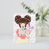 Harajuku Girl Yuriko - achtergrond Briefkaart (Staand voorkant)