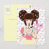 Harajuku Girl Yuriko - achtergrond Briefkaart (Voorkant / Achterkant)