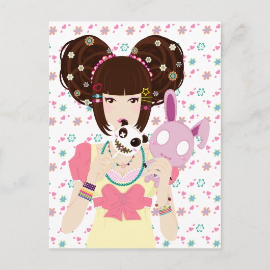 Harajuku Girl Yuriko - achtergrond Briefkaart (Voorkant)