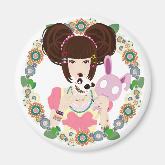 Harajuku Girl Yuriko - grens Magneet (Voorkant)