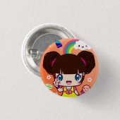 Harajuku Girl Yuriko Ronde Button 3,2 Cm (Voorkant /achterkant)