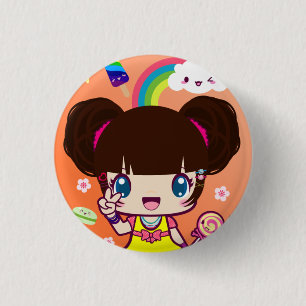 Harajuku Girl Yuriko Ronde Button 3,2 Cm