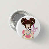 Harajuku Girl Yuriko Ronde Button 3,2 Cm (Voorkant /achterkant)