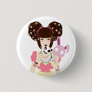 Harajuku Girl Yuriko Ronde Button 3,2 Cm