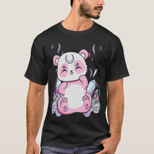 Harajuku Panda en Nu Gothic Beer voor Cute Horror T-shirt