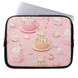 Harajuku-stijl: Kittens in bekers door Natasha Us Laptop Sleeve