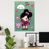 Harajuku Wamono Girl Ayaka Poster (Thuiskantoor)