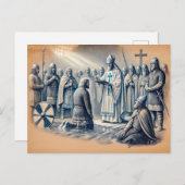 Harald Bluetooth in pastelkrijttekening Briefkaart (Voorkant / Achterkant)