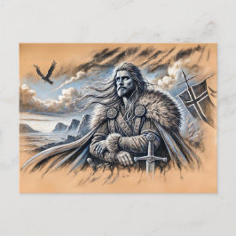 Harald Fairhair in pastelkrijttekening Briefkaart
