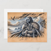 Harald Fairhair in pastelkrijttekening Briefkaart (Voorkant / Achterkant)